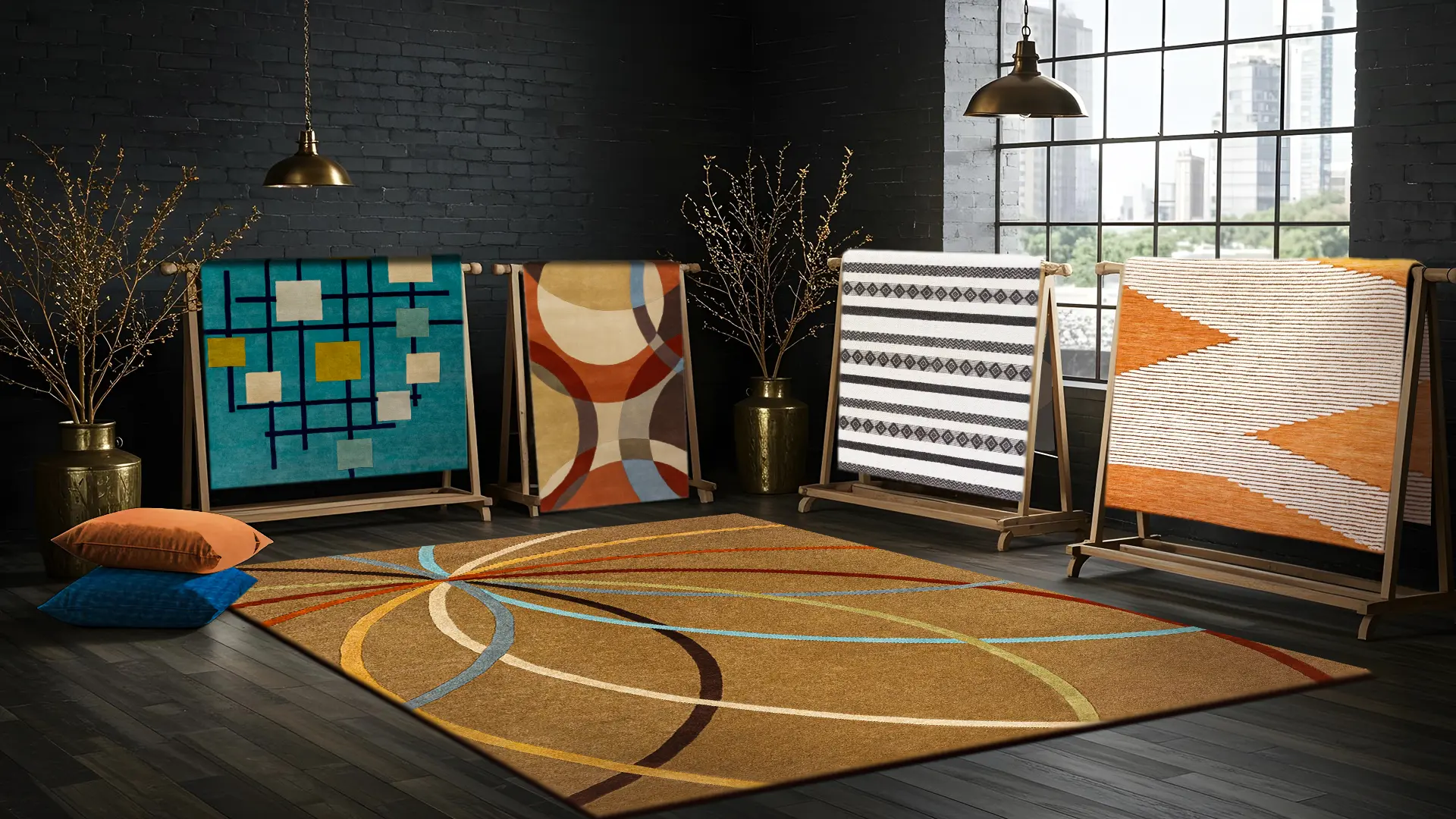 Geometric And Stripes Carpet And Rugs