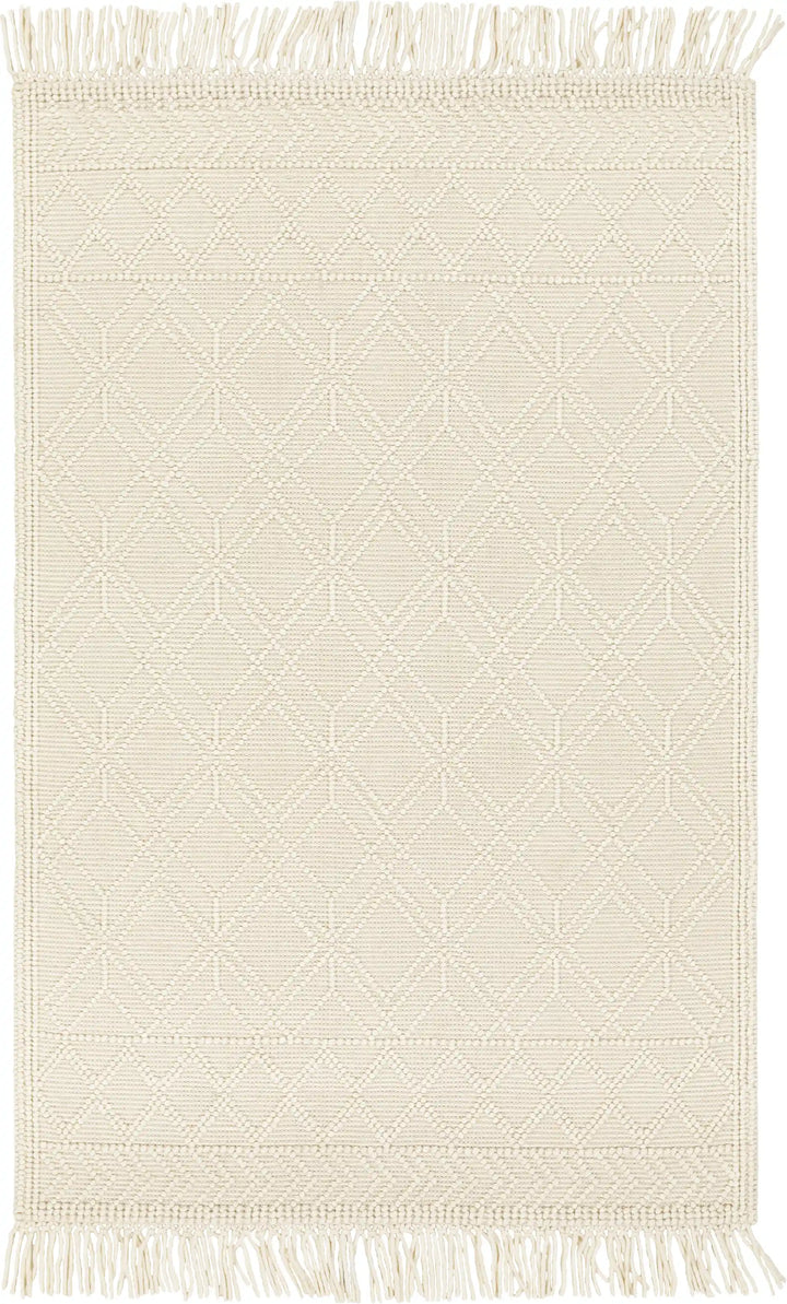 Hand Woven Casa De Campo Ivory and Beige Wool Rug