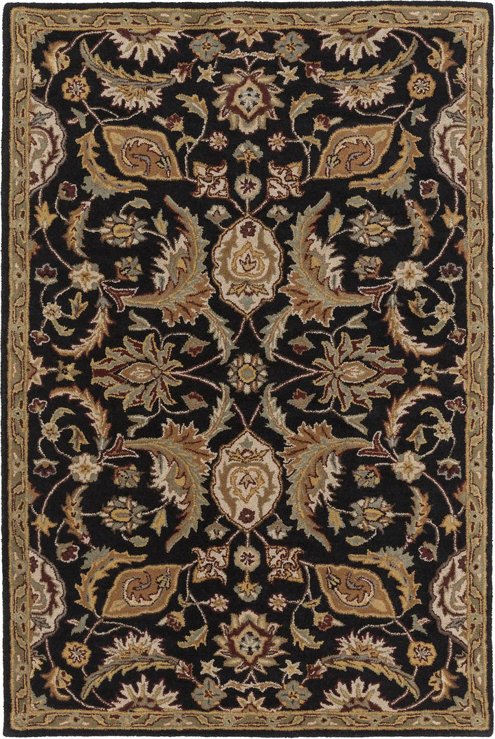 Hand Tufted Floral Camel Brown Wool Rug