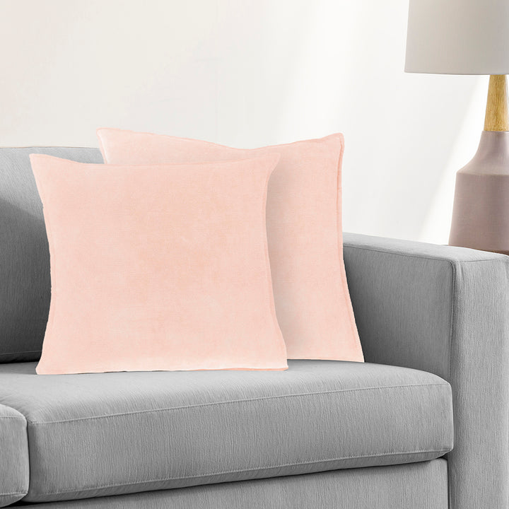 Cotton Velvet Peach Flange Pillow Cover