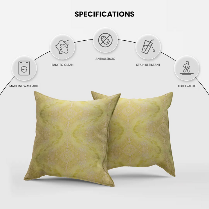 Kalos Poly Satin Olive Green Digital Printed Pillow Cover