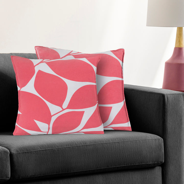 Somerset Cotton Pink and Light Gray Pillow Cover