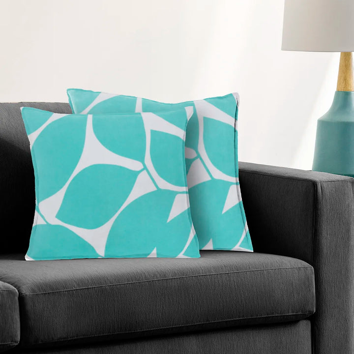 Somerset Cotton Gray & Seafoam Screen Printed Pillow Cover