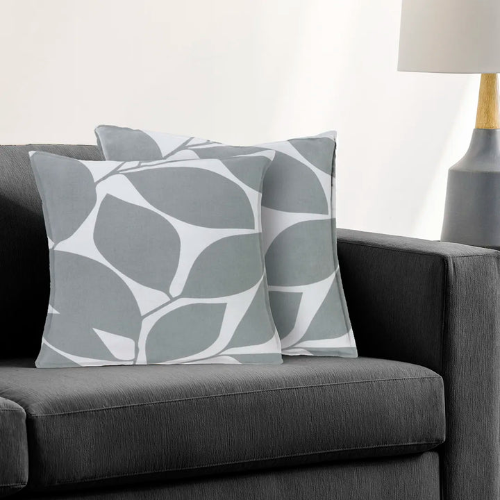 Somerset Cotton Gray & Slate Screen Printed Pillow Cover