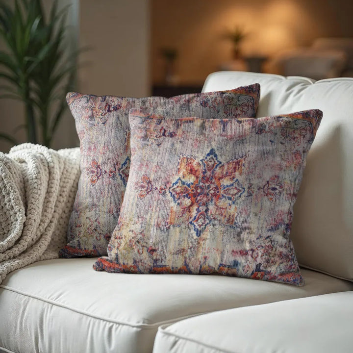 Floral and Geometric Motif Cushion Covers