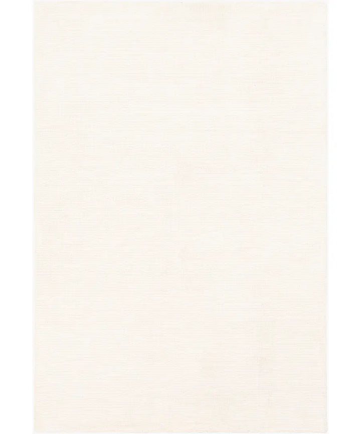 Hand Loomed Solid Amalfi Ivory Viscose & Wool Rug