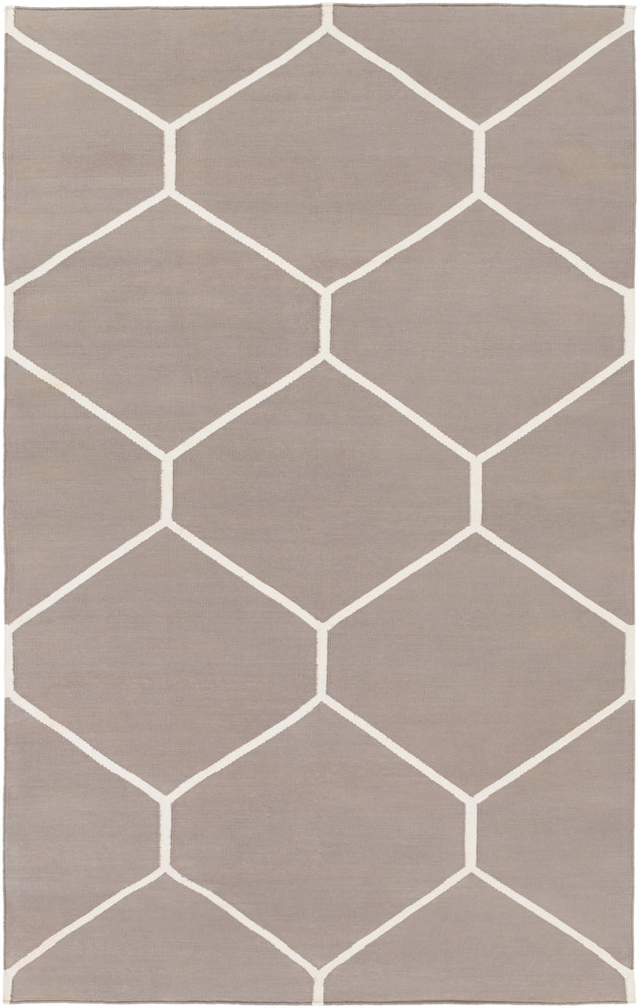 Handwoven Atrium Off White And Gray Cotton Rug