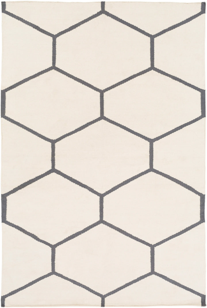 Handwoven Atrium Light Gray and Charcol Cotton Rugs