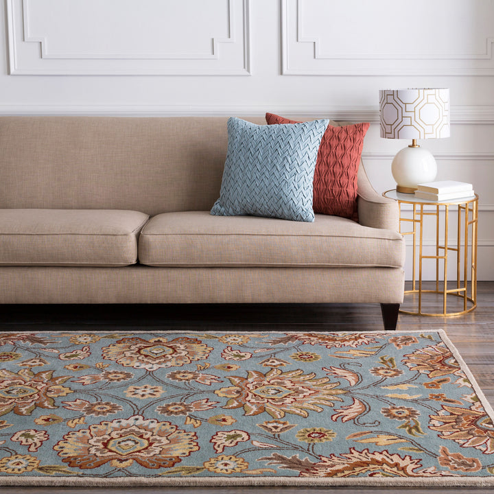 Hand-Tufted Caesar Floral Medium Gray Wool Rug