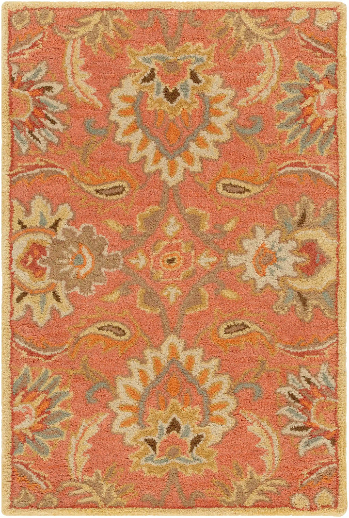 Hand Tufted Caesar Dark Brown and Orange Wool Rug