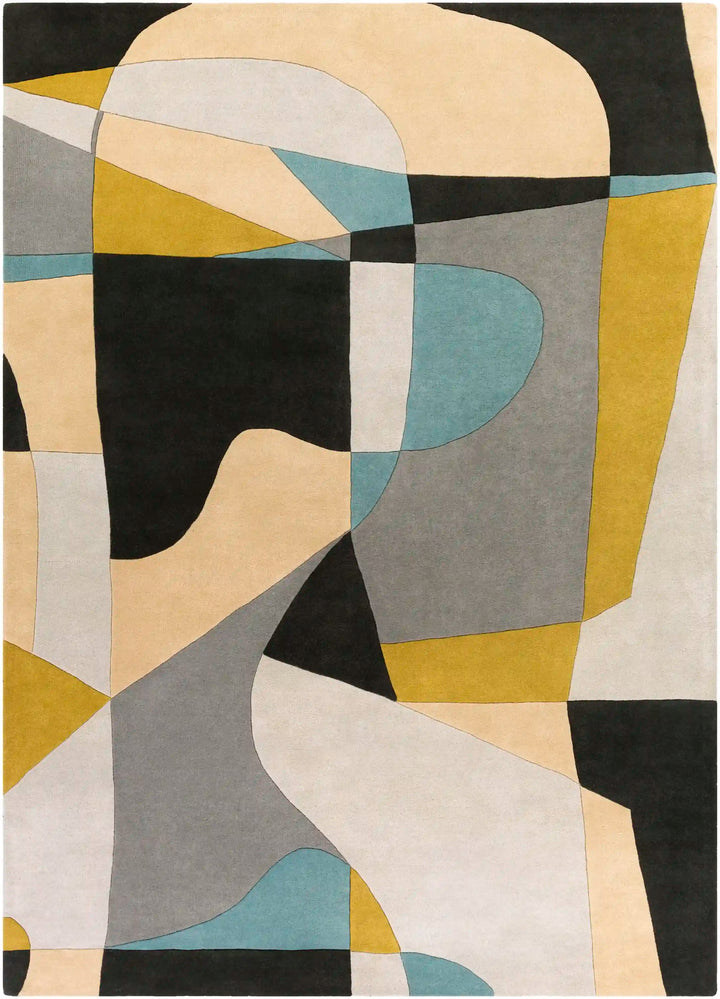 Hand Tufted Yellow and Gray Multicolor Wool Rug