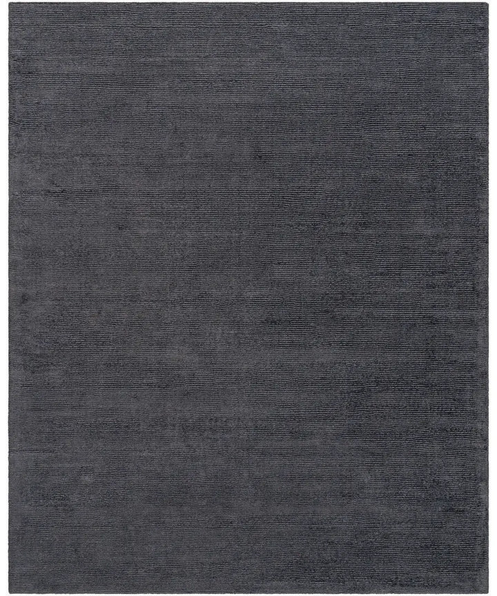 Hand Loomed Solid Mystique Charcoal Wool Rug