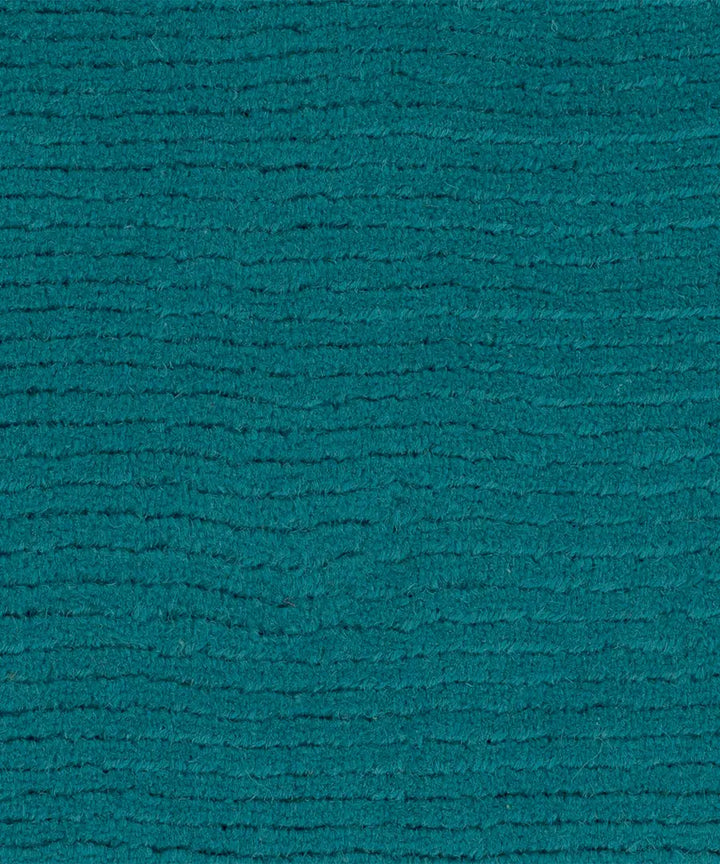 Hand Loomed Solid Mystique Teal Wool Rug