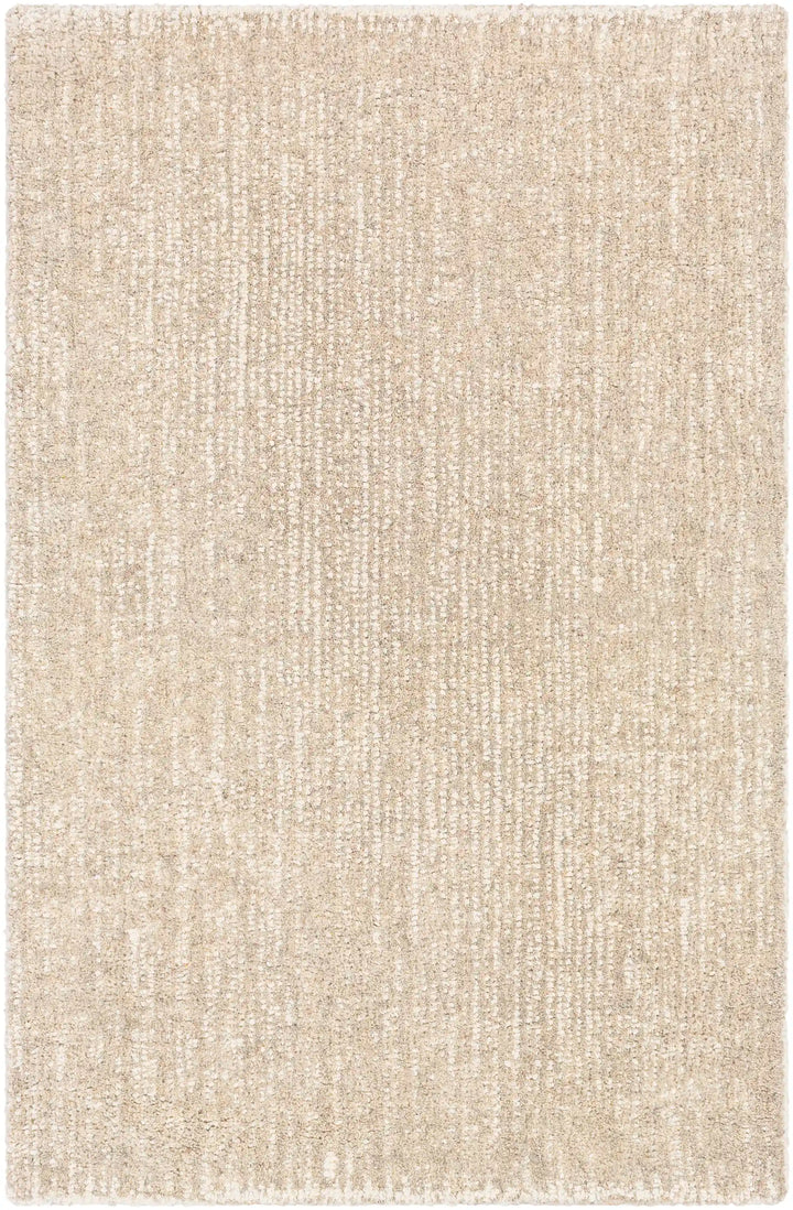 Hand Tufted Light Gray and White Wool Pet Yarn Rug