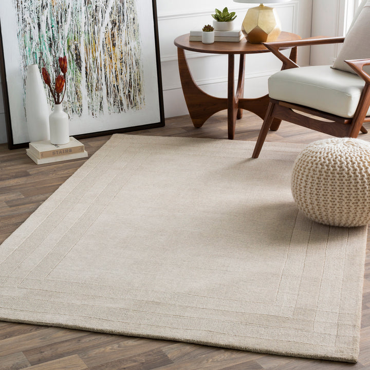 Hand-Tufted Sorrento Beige and Taupe Wool-Nylon Rug