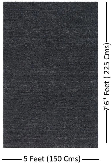 Hand-Woven Acacia Black Recycled Pet Yarn Rug