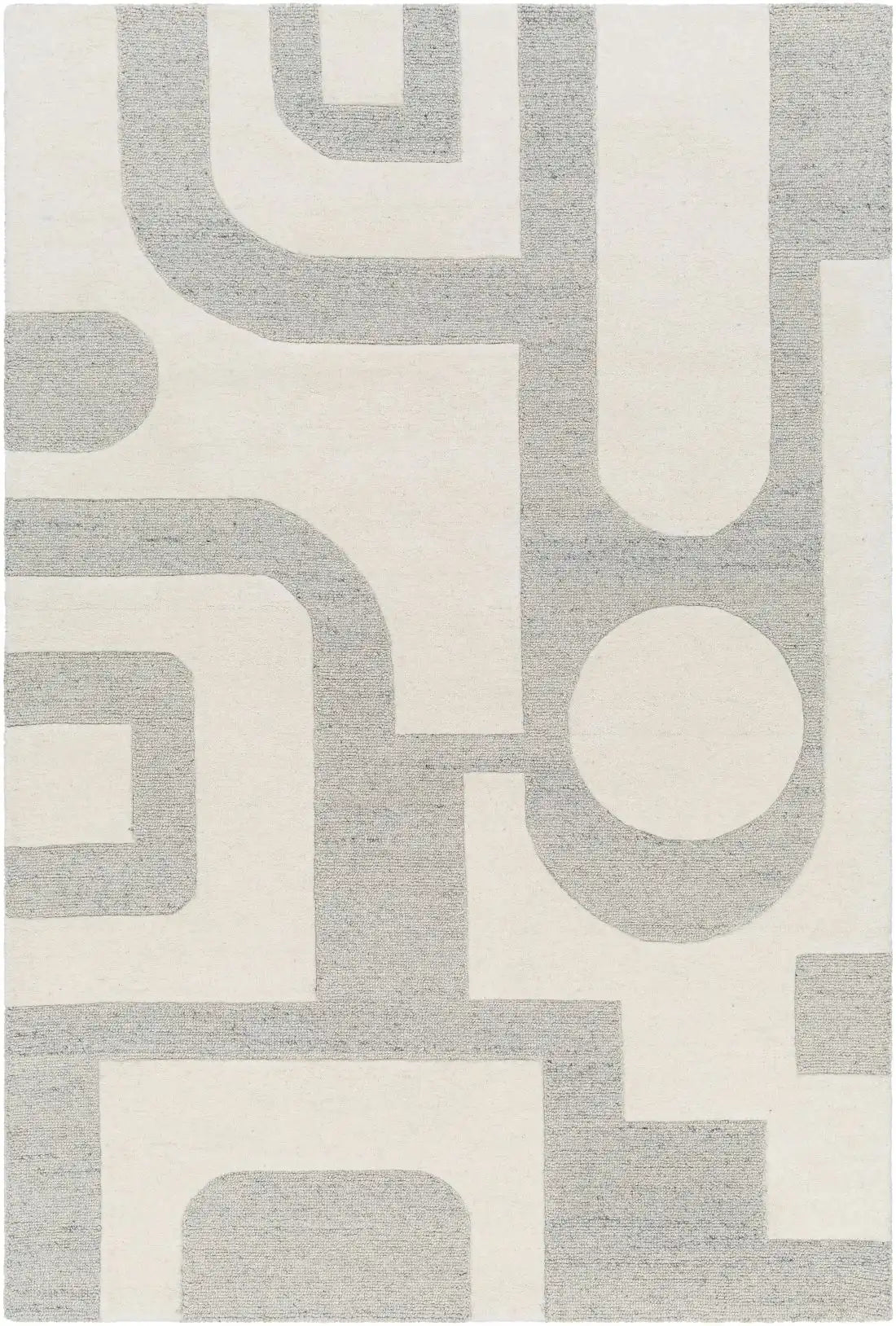Hand Tufted Brook Beige Geometric Wool Rug