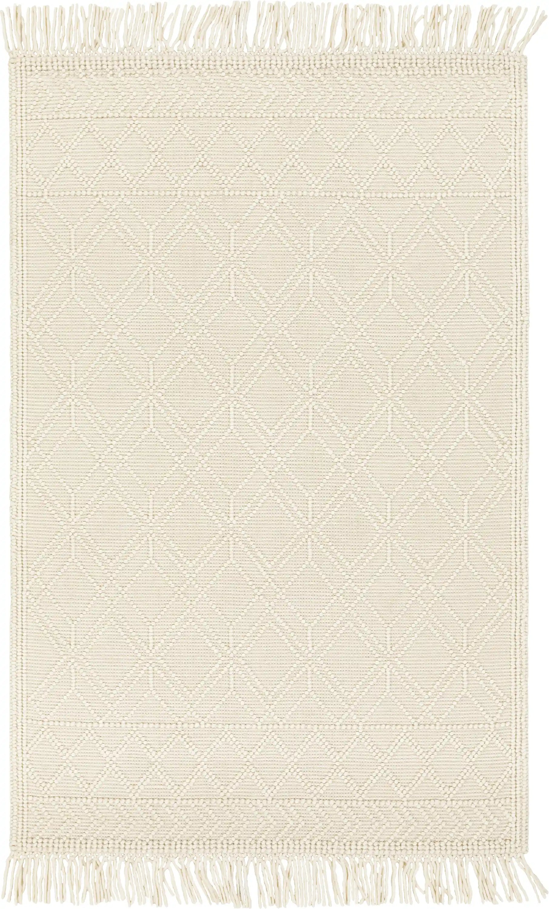 Hand Woven Casa De Campo Ivory and Beige Wool Rug