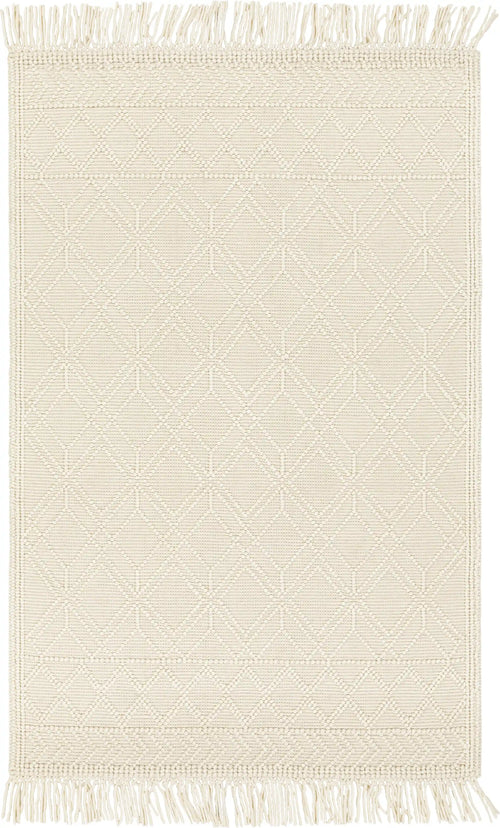 Hand Woven Casa De Campo Ivory and Beige Wool Rug