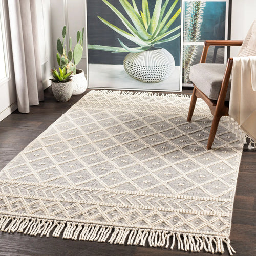 Hand-Woven Casa DeCampo Ivory Charcol Wool Rug