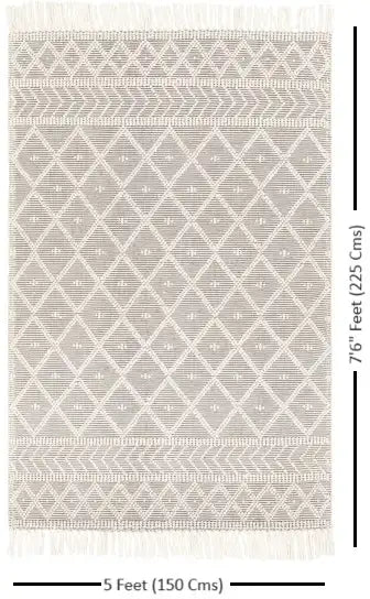 Hand-Woven Casa DeCampo Ivory Charcol Wool Rug