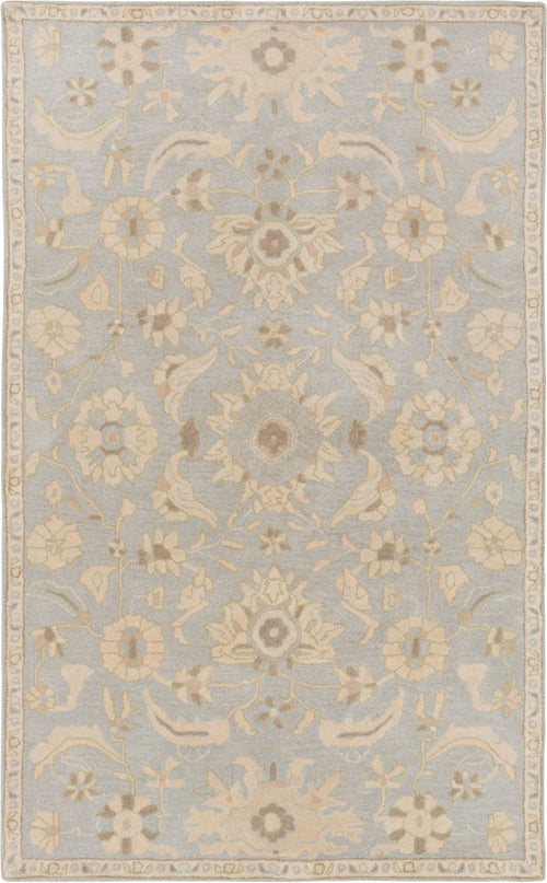 Hand Tufted Caesar Blue and Beige Charcol Wool Rug