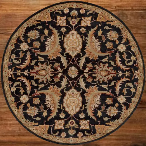 Hand Tufted Floral Camel Brown Wool Rug