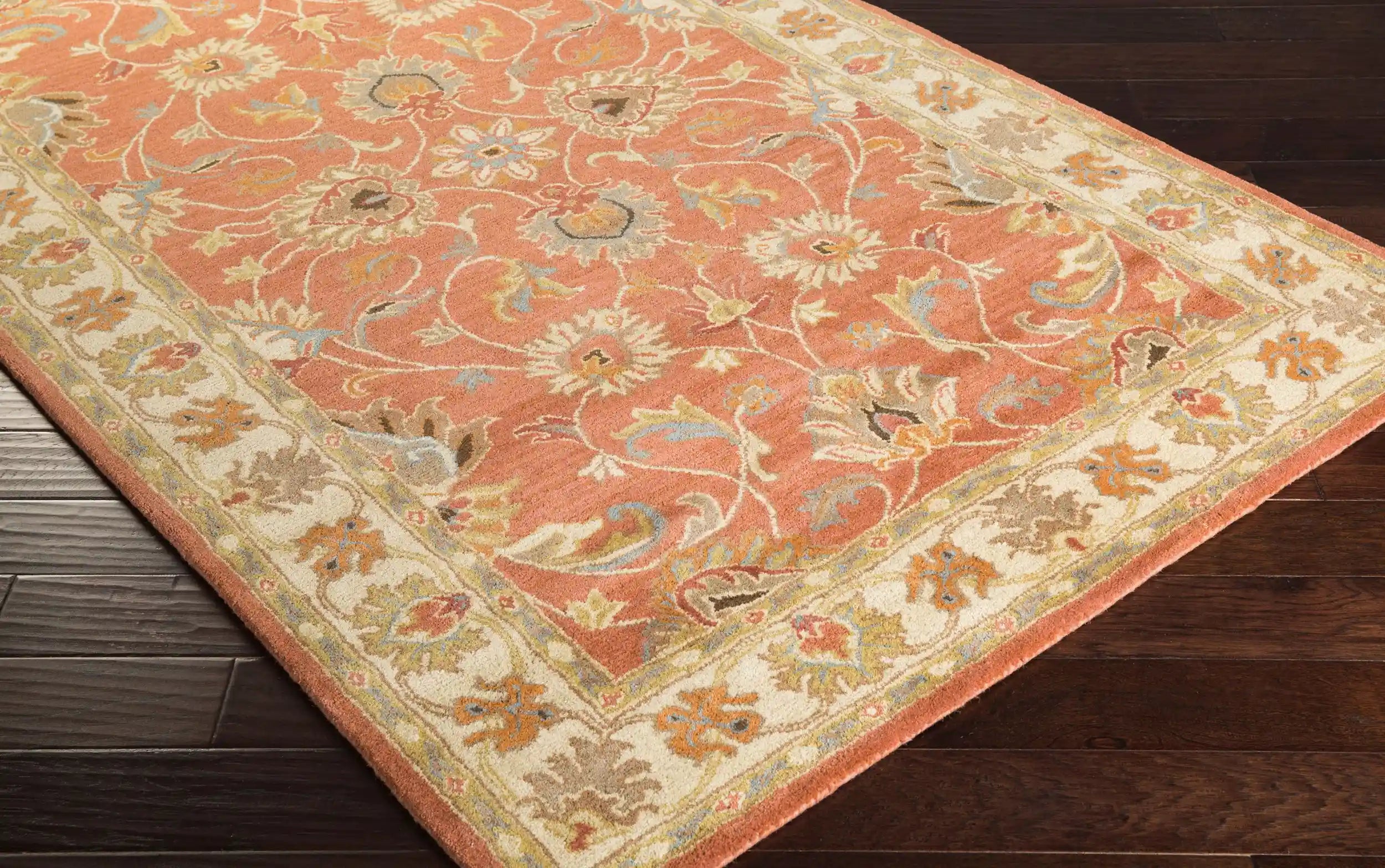 Hand Tufted Caesar Medium Brown & Dusty Sage Wool Rug