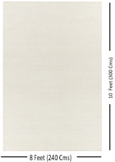 Acacia Handmade Elegance Woven Beige Recycled Pet Yarn Rug