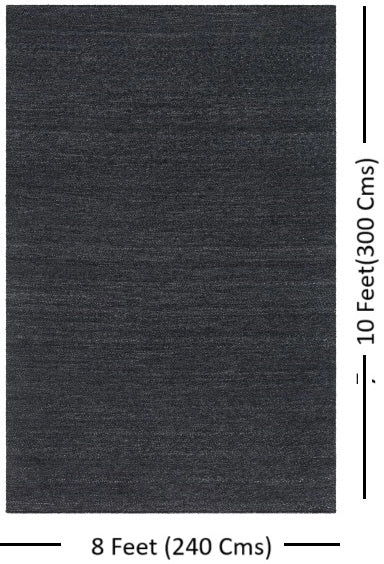 Hand-Woven Acacia Black Recycled Pet Yarn Rug