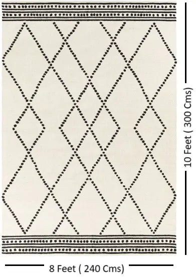 Hand-Tufted Arsenal Cream and Black Wool Rug