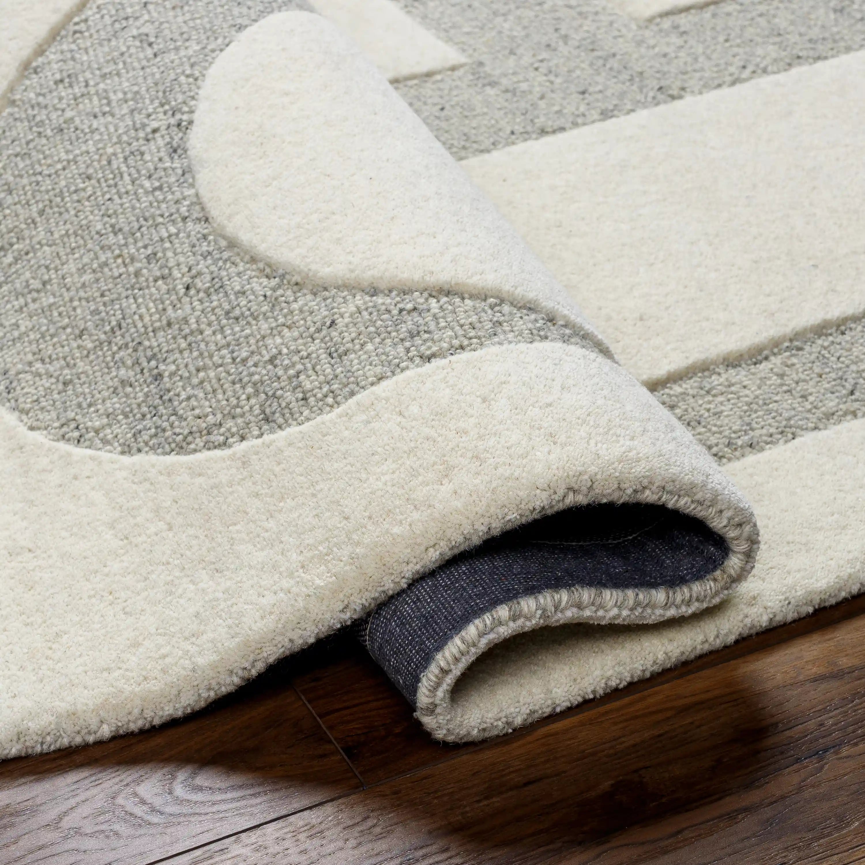 Hand Tufted Brook Beige Geometric Wool Rug