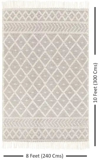 Hand-Woven Casa DeCampo Ivory Charcol Wool Rug