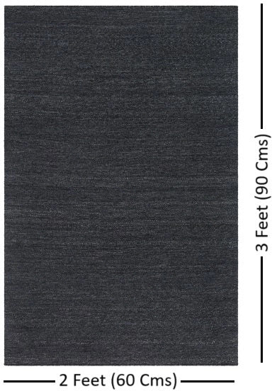 Hand-Woven Acacia Black Recycled Pet Yarn Rug