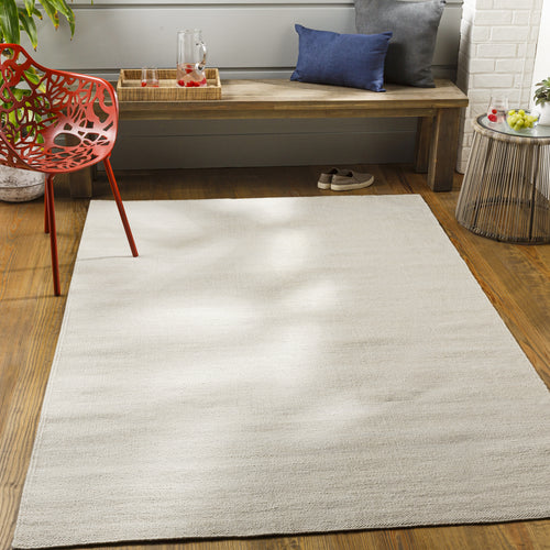 Acacia Handmade Elegance Woven Beige Recycled Pet Yarn Rug