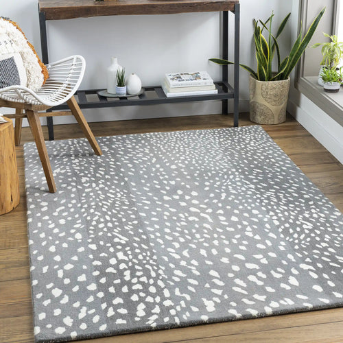 Hand-Tufted Athena Gray and Cream Wool Rug