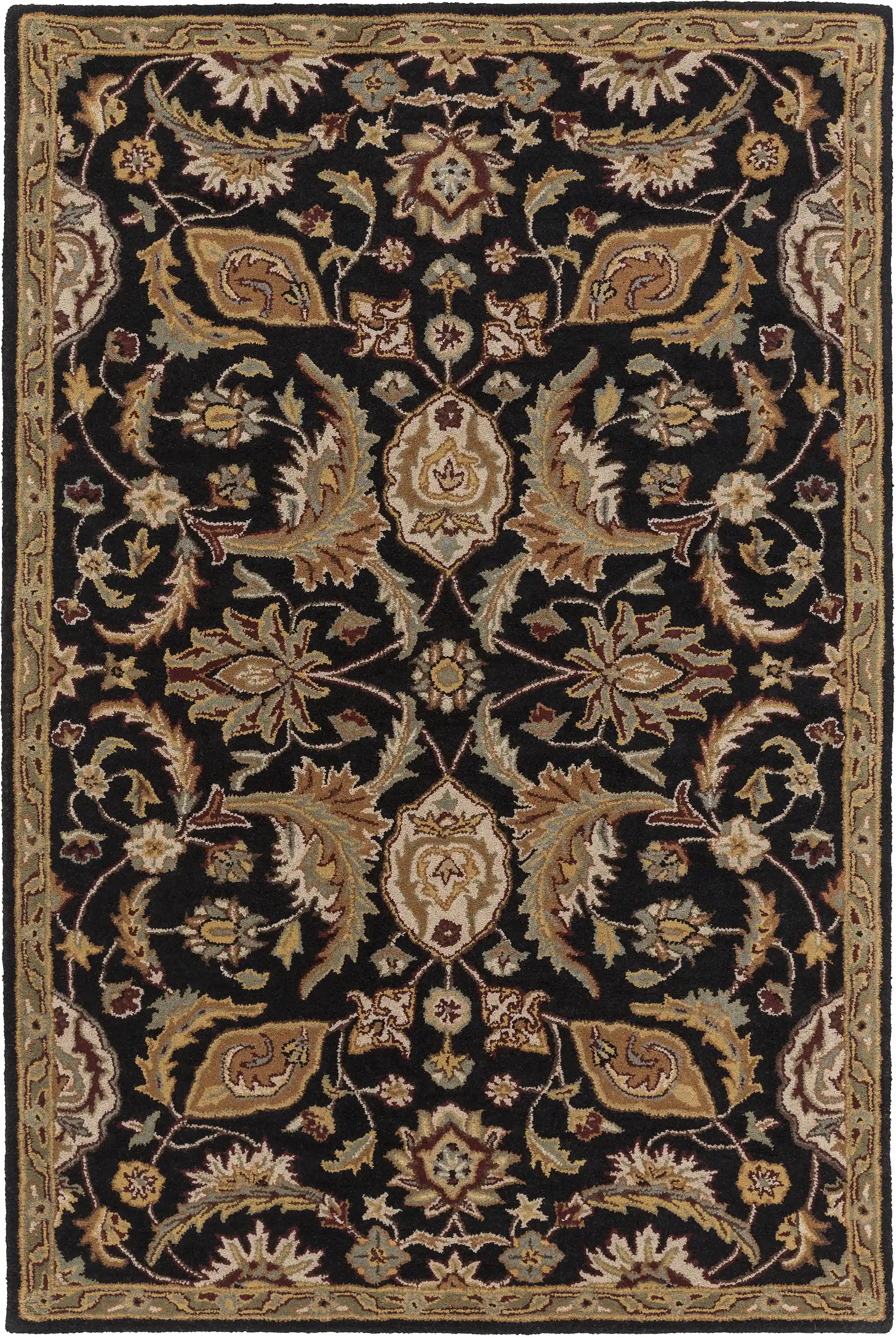 Hand Tufted Floral Camel Brown Wool Rug