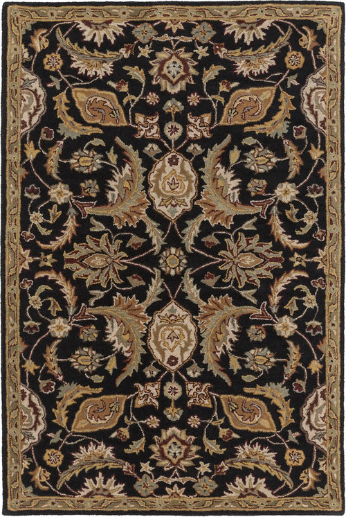 Hand Tufted Floral Camel Brown Wool Rug