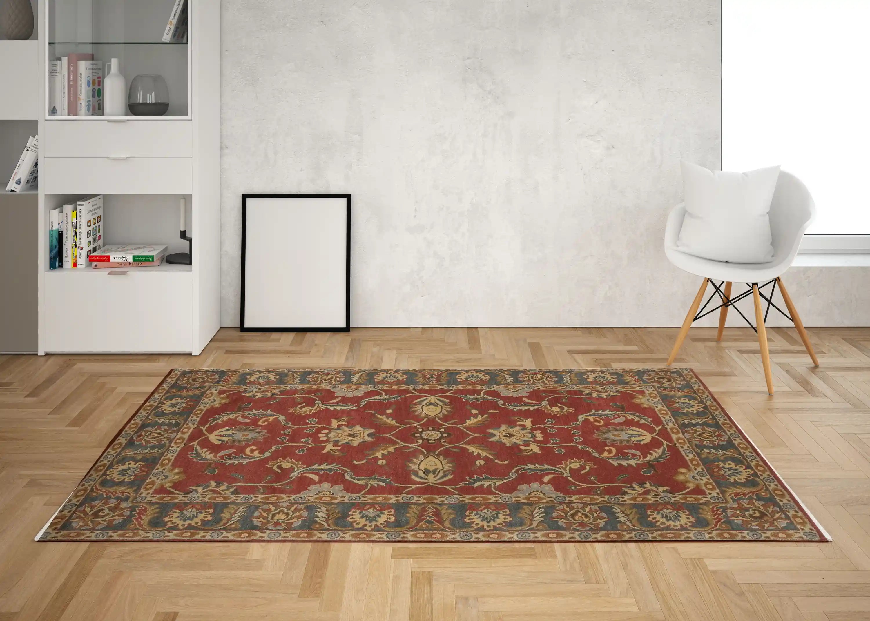 Hand Tufted Caesar Multicolor Olive Green Wool Rug