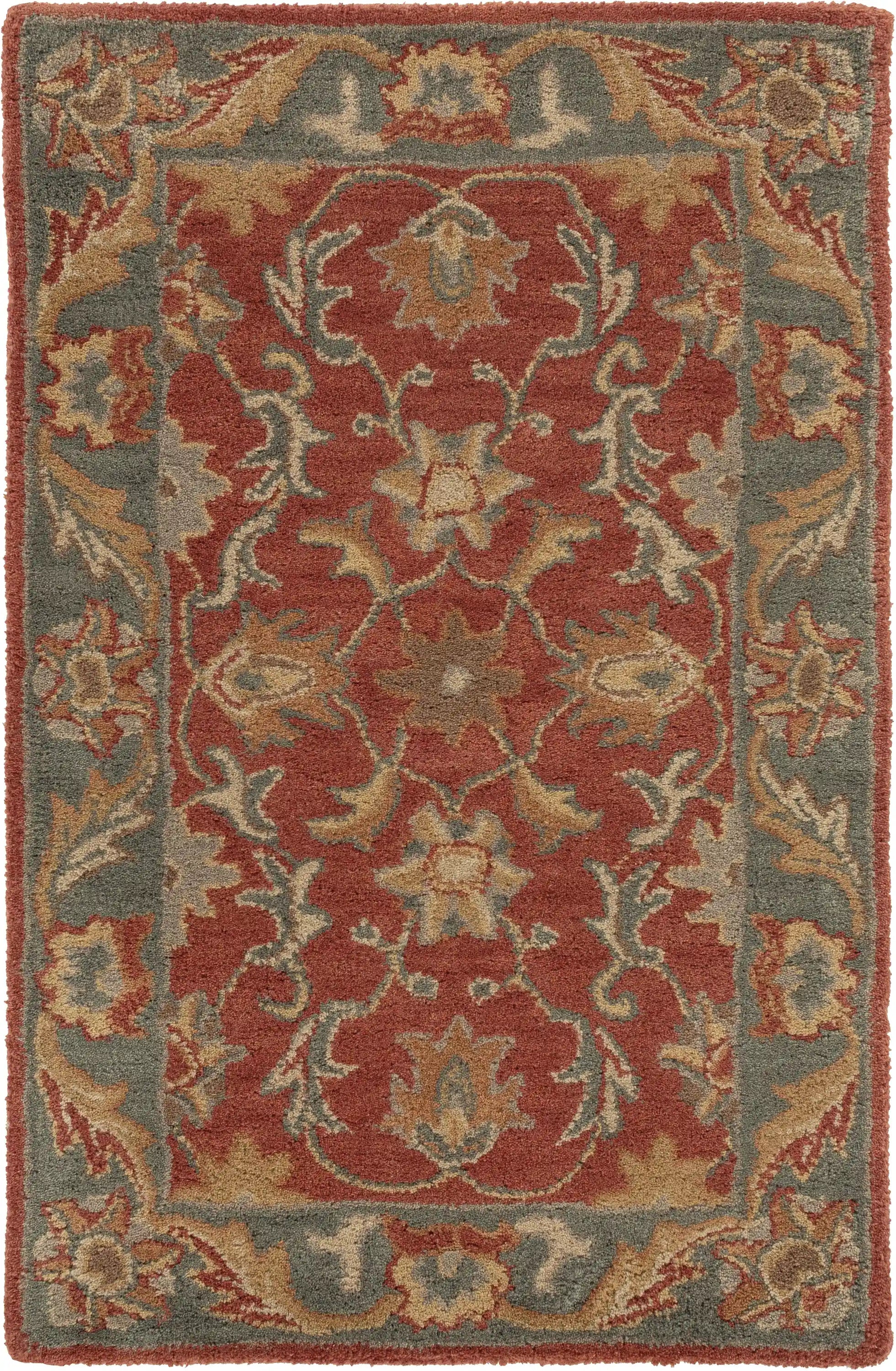 Hand Tufted Caesar Multicolor Olive Green Wool Rug