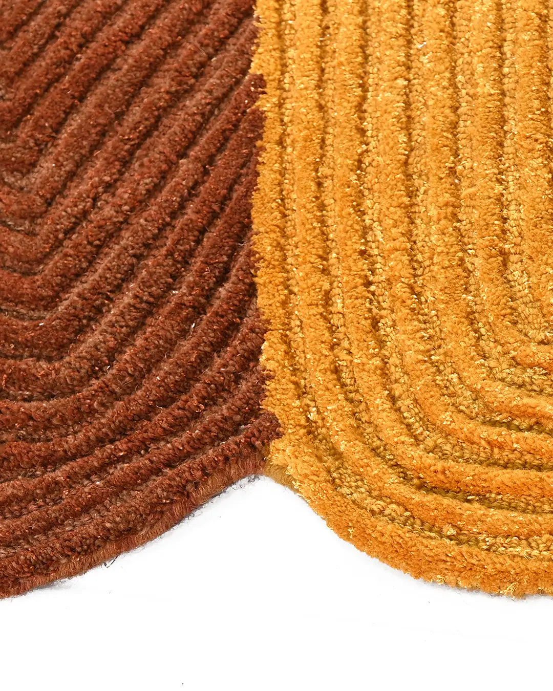 Gold & Brown Artistic Design Autumn Flow Rug