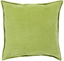 Cotton Velvet Green Flange Pillow Cover
