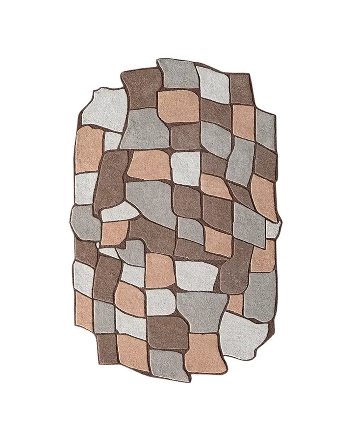 Nature-Inspired  Earth Mosaic Rug