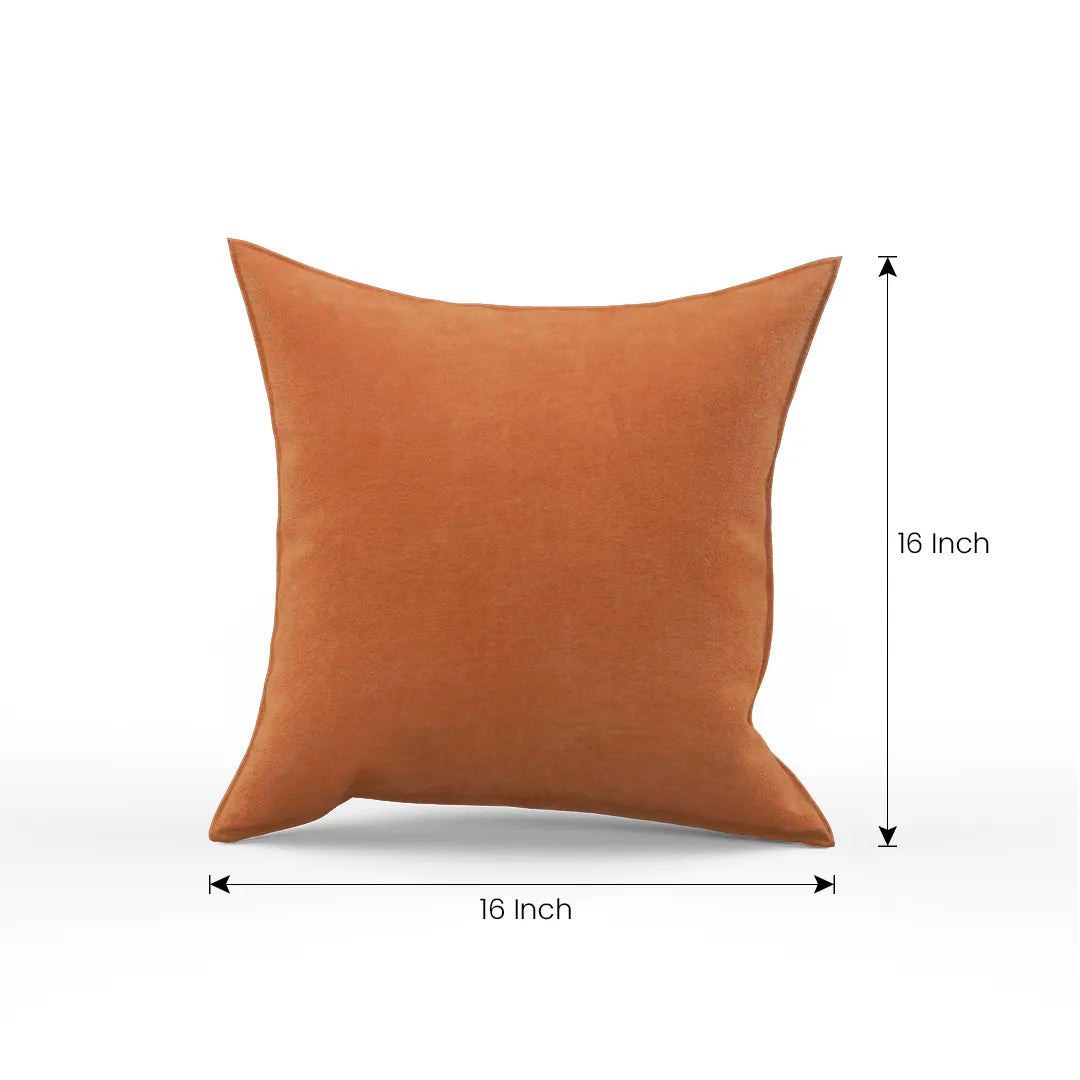 Cotton Velvet Brown Flange Pillow Cover