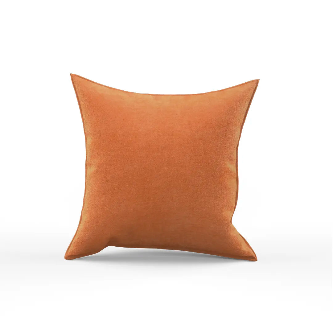 Cotton Velvet Brown Flange Pillow Cover