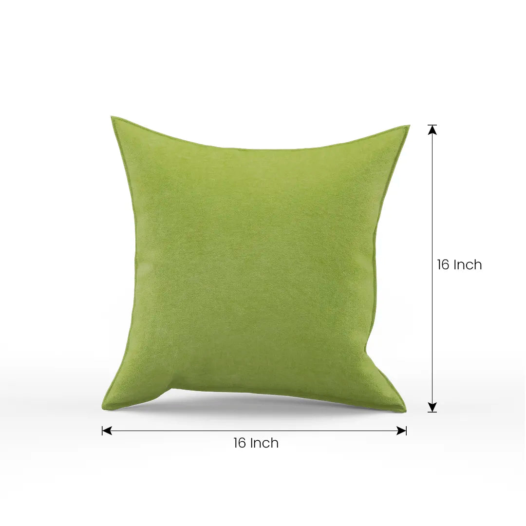 Cotton Velvet Green Flange Pillow Cover