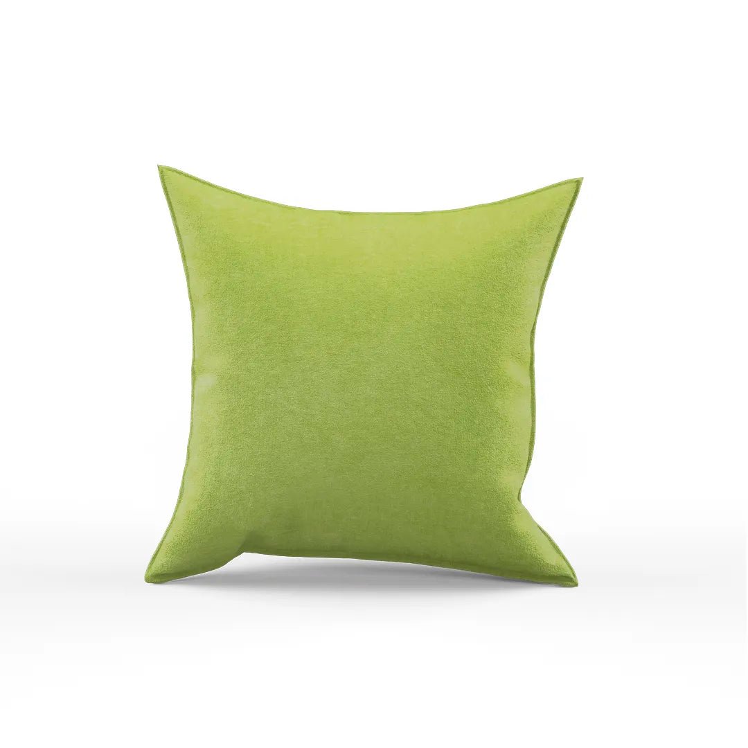 Cotton Velvet Green Flange Pillow Cover