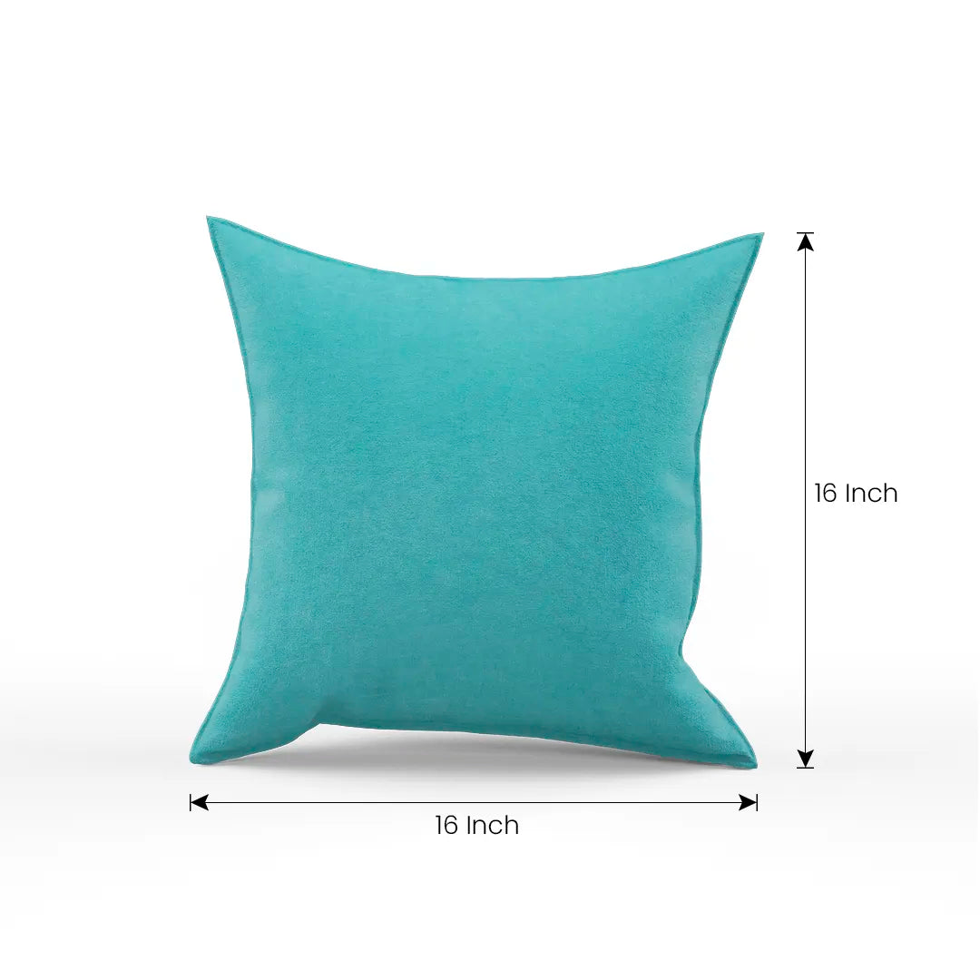 Cotton Velvet Aqua Blue Flange Cushion Covers