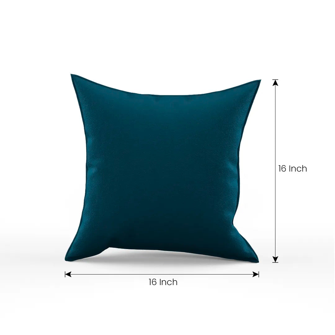Cotton Velvet Teal Flange Pillow Cover