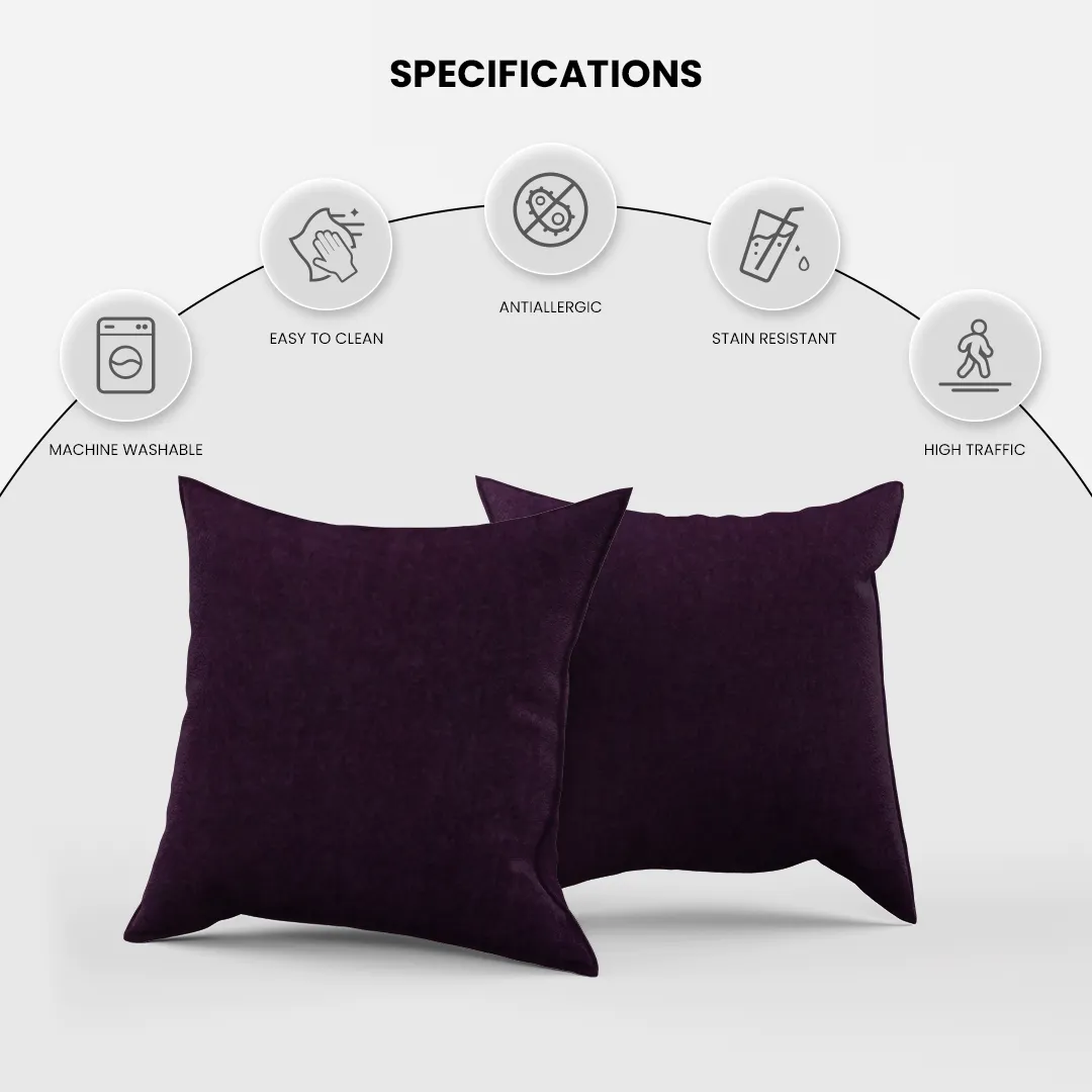 Cotton Velvet Purple Flange Pillow Cover